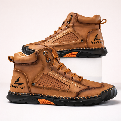 Comfortable Walking Experience with Heal Motion Leather Boots